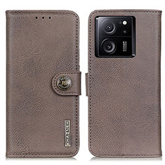 Funda de Cuero Cartera con Soporte Carcasa K02Z para Xiaomi Mi 13T 5G Gris