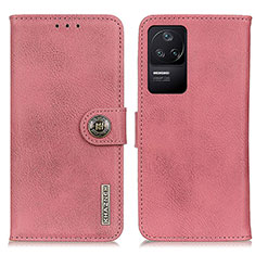 Funda de Cuero Cartera con Soporte Carcasa K02Z para Xiaomi Poco F4 5G Rosa