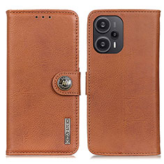 Funda de Cuero Cartera con Soporte Carcasa K02Z para Xiaomi Poco F5 5G Marron