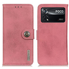 Funda de Cuero Cartera con Soporte Carcasa K02Z para Xiaomi Poco X4 Pro 5G Rosa