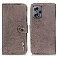 Funda de Cuero Cartera con Soporte Carcasa K02Z para Xiaomi Redmi K50i 5G Gris