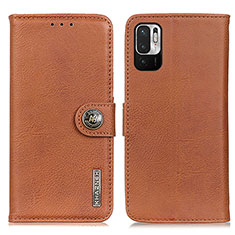 Funda de Cuero Cartera con Soporte Carcasa K02Z para Xiaomi Redmi Note 10 JE 5G Marron