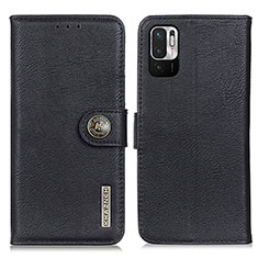 Funda de Cuero Cartera con Soporte Carcasa K02Z para Xiaomi Redmi Note 10 JE 5G Negro