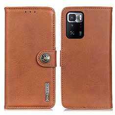 Funda de Cuero Cartera con Soporte Carcasa K02Z para Xiaomi Redmi Note 10 Pro 5G Marron