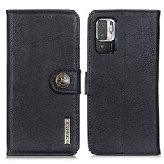 Funda de Cuero Cartera con Soporte Carcasa K02Z para Xiaomi Redmi Note 10T 5G Negro