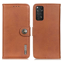 Funda de Cuero Cartera con Soporte Carcasa K02Z para Xiaomi Redmi Note 11S 4G Marron