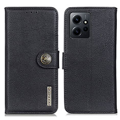 Funda de Cuero Cartera con Soporte Carcasa K02Z para Xiaomi Redmi Note 12 4G Negro