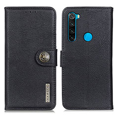 Funda de Cuero Cartera con Soporte Carcasa K02Z para Xiaomi Redmi Note 8 (2021) Negro