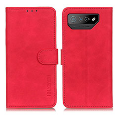 Funda de Cuero Cartera con Soporte Carcasa K03Z para Asus ROG Phone 7 Ultimate Rojo