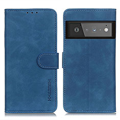 Funda de Cuero Cartera con Soporte Carcasa K03Z para Google Pixel 6 Pro 5G Azul