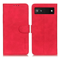 Funda de Cuero Cartera con Soporte Carcasa K03Z para Google Pixel 6a 5G Rojo