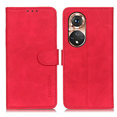 Funda de Cuero Cartera con Soporte Carcasa K03Z para Huawei Honor 50 5G Rojo