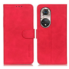 Funda de Cuero Cartera con Soporte Carcasa K03Z para Huawei Honor 50 Pro 5G Rojo