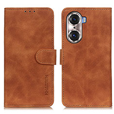 Funda de Cuero Cartera con Soporte Carcasa K03Z para Huawei Honor 60 5G Marron