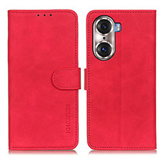 Funda de Cuero Cartera con Soporte Carcasa K03Z para Huawei Honor 60 5G Rojo