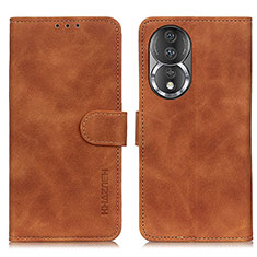 Funda de Cuero Cartera con Soporte Carcasa K03Z para Huawei Honor 80 5G Marron