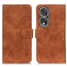 Funda de Cuero Cartera con Soporte Carcasa K03Z para Huawei Honor 80 Pro 5G Marron