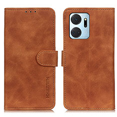 Funda de Cuero Cartera con Soporte Carcasa K03Z para Huawei Honor X7a Marron