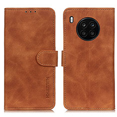 Funda de Cuero Cartera con Soporte Carcasa K03Z para Huawei Nova 8i Marron