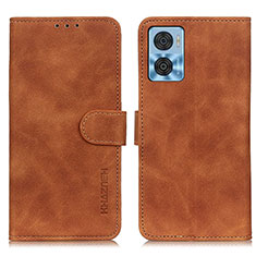 Funda de Cuero Cartera con Soporte Carcasa K03Z para Motorola Moto E22 Marron