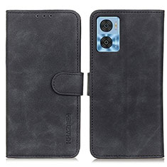 Funda de Cuero Cartera con Soporte Carcasa K03Z para Motorola Moto E22 Negro