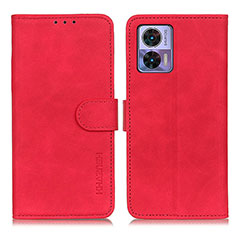 Funda de Cuero Cartera con Soporte Carcasa K03Z para Motorola Moto Edge 30 Neo 5G Rojo