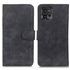 Funda de Cuero Cartera con Soporte Carcasa K03Z para Motorola Moto G72 Negro