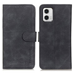 Funda de Cuero Cartera con Soporte Carcasa K03Z para Motorola Moto G73 5G Negro