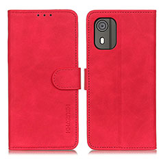 Funda de Cuero Cartera con Soporte Carcasa K03Z para Nokia C02 Rojo