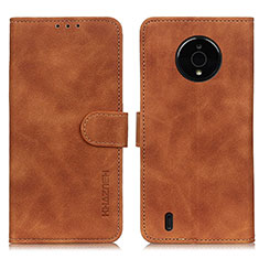 Funda de Cuero Cartera con Soporte Carcasa K03Z para Nokia C200 Marron