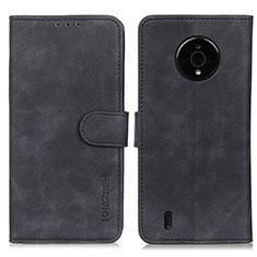 Funda de Cuero Cartera con Soporte Carcasa K03Z para Nokia C200 Negro