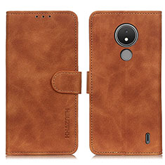 Funda de Cuero Cartera con Soporte Carcasa K03Z para Nokia C21 Marron