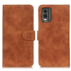 Funda de Cuero Cartera con Soporte Carcasa K03Z para Nokia C32 Marron