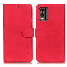 Funda de Cuero Cartera con Soporte Carcasa K03Z para Nokia C32 Rojo