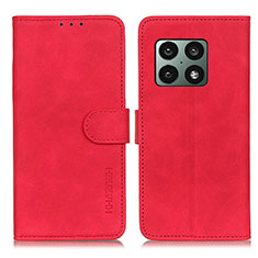 Funda de Cuero Cartera con Soporte Carcasa K03Z para OnePlus 10 Pro 5G Rojo