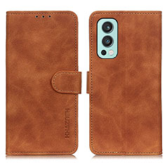 Funda de Cuero Cartera con Soporte Carcasa K03Z para OnePlus Nord 2 5G Marron