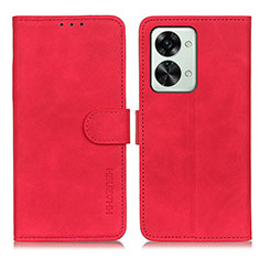 Funda de Cuero Cartera con Soporte Carcasa K03Z para OnePlus Nord 2T 5G Rojo