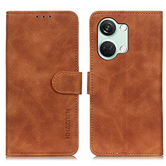 Funda de Cuero Cartera con Soporte Carcasa K03Z para OnePlus Nord 3 5G Marron