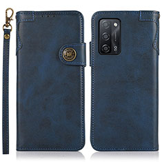 Funda de Cuero Cartera con Soporte Carcasa K03Z para Oppo A53s 5G Azul