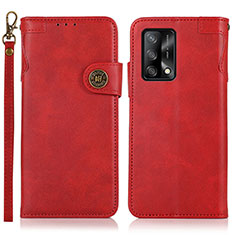 Funda de Cuero Cartera con Soporte Carcasa K03Z para Oppo A74 4G Rojo