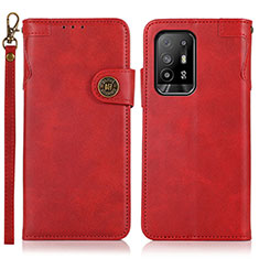 Funda de Cuero Cartera con Soporte Carcasa K03Z para Oppo A94 5G Rojo