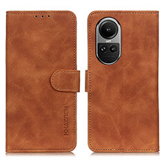 Funda de Cuero Cartera con Soporte Carcasa K03Z para Oppo Reno10 5G Marron