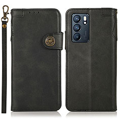 Funda de Cuero Cartera con Soporte Carcasa K03Z para Oppo Reno6 5G Negro