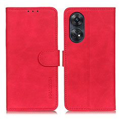 Funda de Cuero Cartera con Soporte Carcasa K03Z para Oppo Reno8 T 4G Rojo