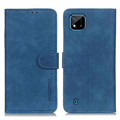 Funda de Cuero Cartera con Soporte Carcasa K03Z para Realme C11 (2021) Azul