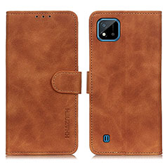 Funda de Cuero Cartera con Soporte Carcasa K03Z para Realme C11 (2021) Marron