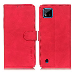 Funda de Cuero Cartera con Soporte Carcasa K03Z para Realme C11 (2021) Rojo