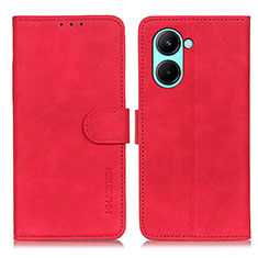 Funda de Cuero Cartera con Soporte Carcasa K03Z para Realme C33 Rojo