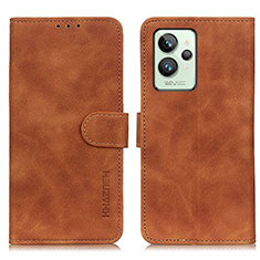 Funda de Cuero Cartera con Soporte Carcasa K03Z para Realme GT2 Pro 5G Marron