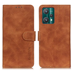 Funda de Cuero Cartera con Soporte Carcasa K03Z para Realme Q5 5G Marron